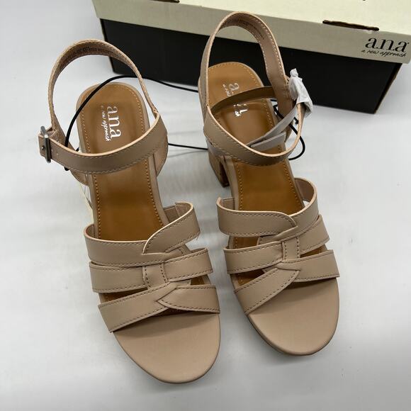 a.n.a Womens Billie Heeled Sandals Nude Color Size 9M - Picture 6 of 14